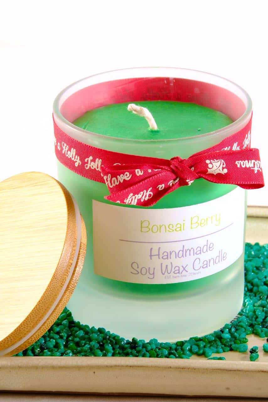 A delightful candle handmade gift to accompany your bonsai tree