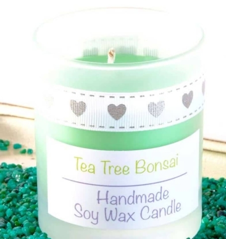 with love bonsai tea tree candle