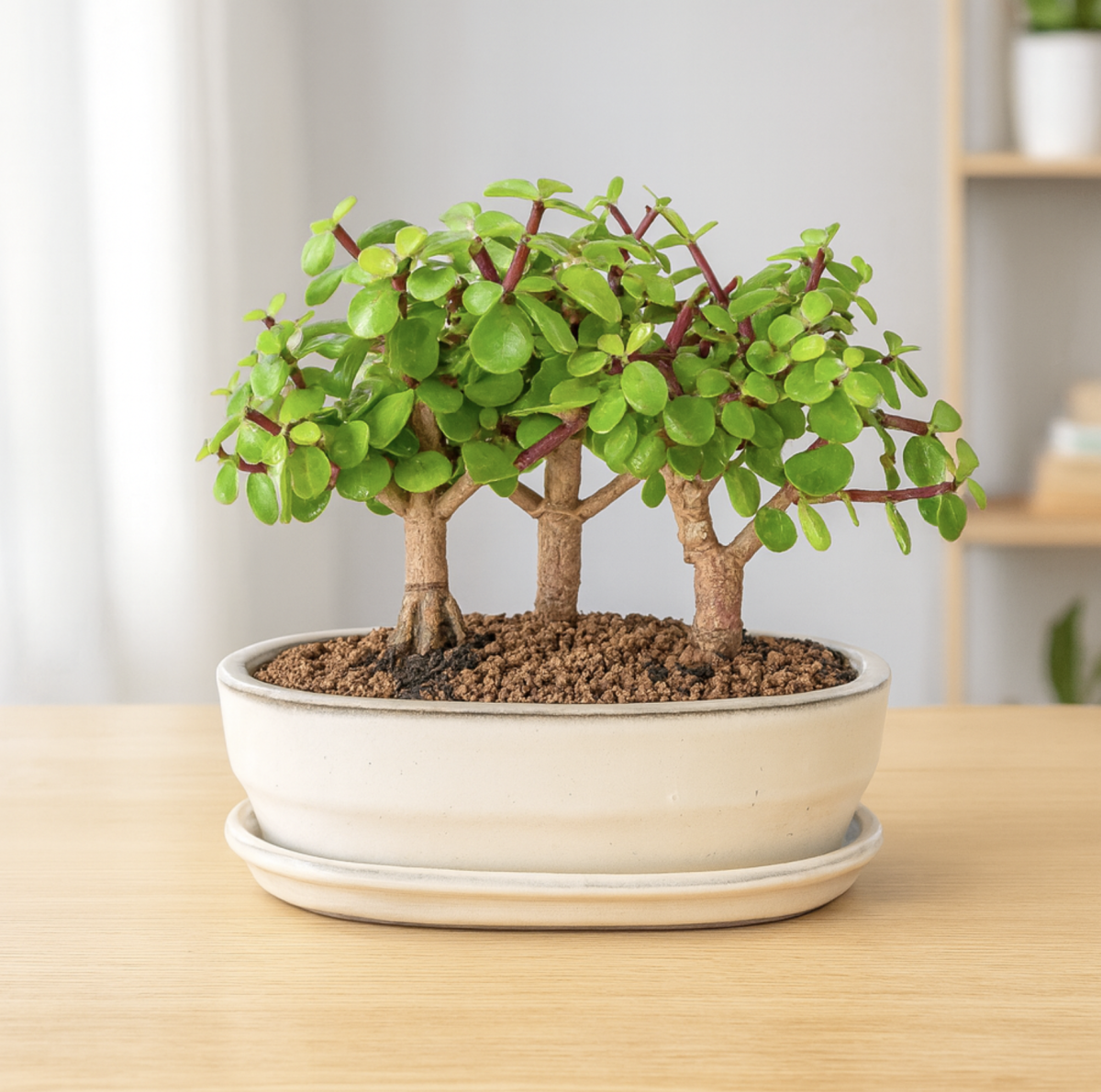 Miniature money tree bonsai forest or copse. Perfect easy care bonsai forest for indoors.